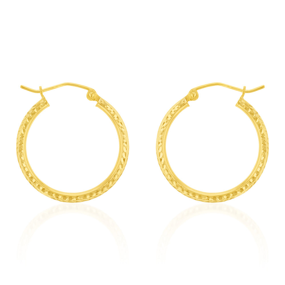 Leslie's 14K Fancy Glimmer Infused Hoop Earrings LE132 | Delfine's Jewelry  | Charleston, WV